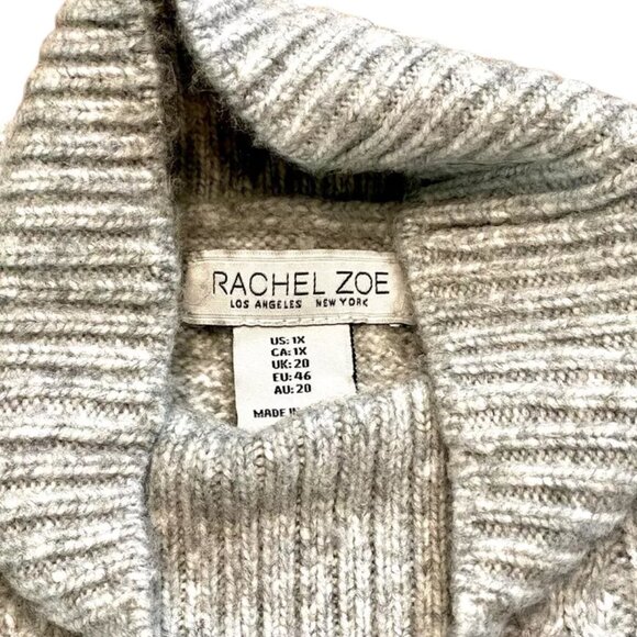 RACHEL ZOE 1X Plus Size Light Gray Cable Knit Soft Oversize Sleeveless Sweater - Picture 13 of 13